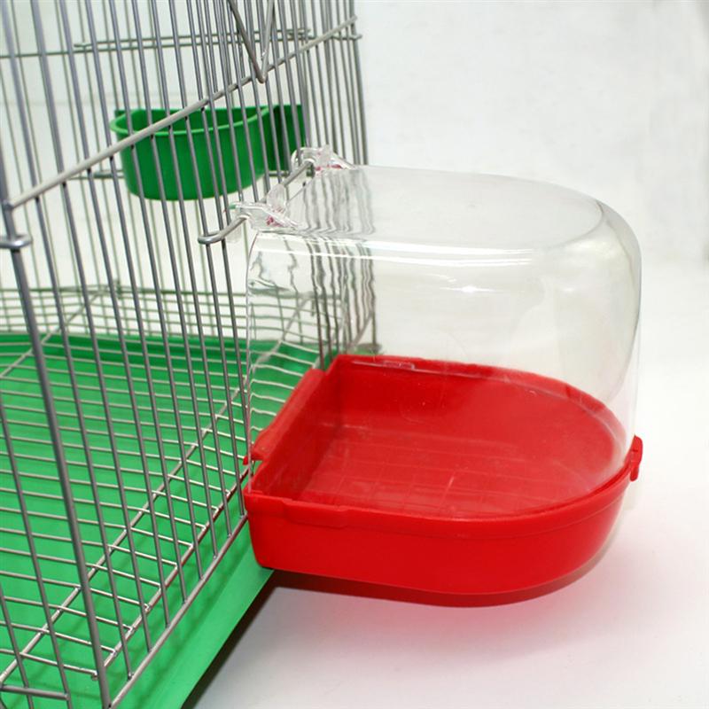 Plastic Bird Water Bath Box Bathtub Parrot For Parakeet Lovebird Bird Pet Cage Hanging Bowl Parakeet Birdbath (Random Color)