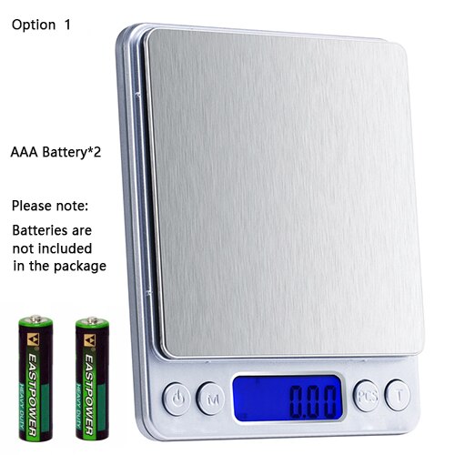 Küche Skala Digitale Präzision Elektronische Waage USB Tasche Gewicht Gold Gleichgewicht 3000g x 0,1g 2 Tabletts Skala Küche: Batterie Skala