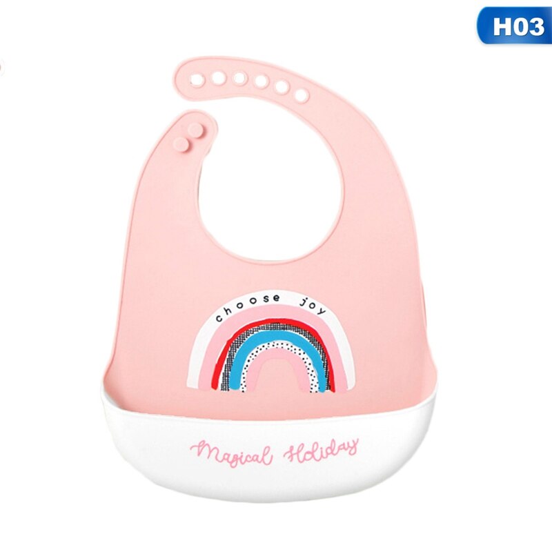 Leuke Cartoon Patroon Slabbers Waterdichte Siliconen Voeden Baby Speeksel Handdoek Pasgeboren Cartoon Schorten Verstelbare: 3