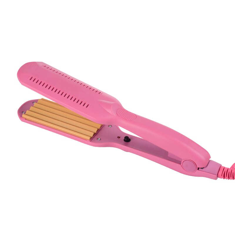 Professionelle Crimper Keramik Gut Curler Eisstockschießen Eisen Haar Richt breite platten Welle Haar: Rosa / UK