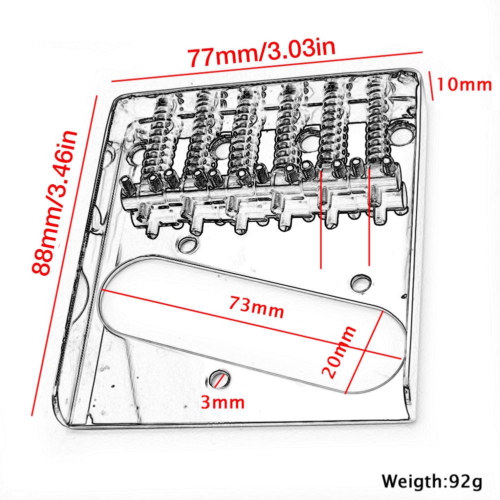 Telecaster Electric Guitar Bridge Chrome Saddle Bridge for Fender Tele Replacement