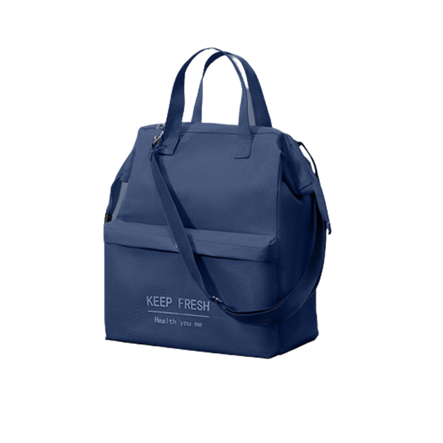 Foil Lunch Bags Macaron Waterproof Thermal Pack with Shoulder Strap Multifunctional Large Capacity Thickened Bento Handbag: Blue / S