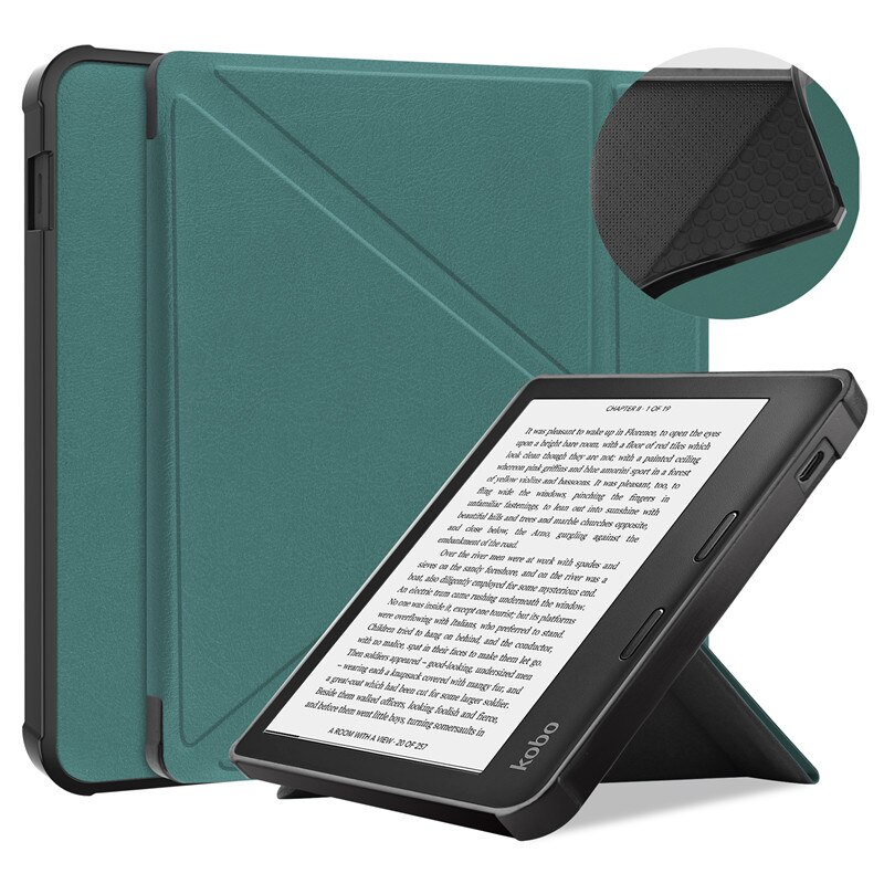 For KOBO Libra 2 Case Cover Fold PU Leather Soft TPU Back Stand Shookproof Cover For Funda Kobo Libra 2 E-reader Smart Case