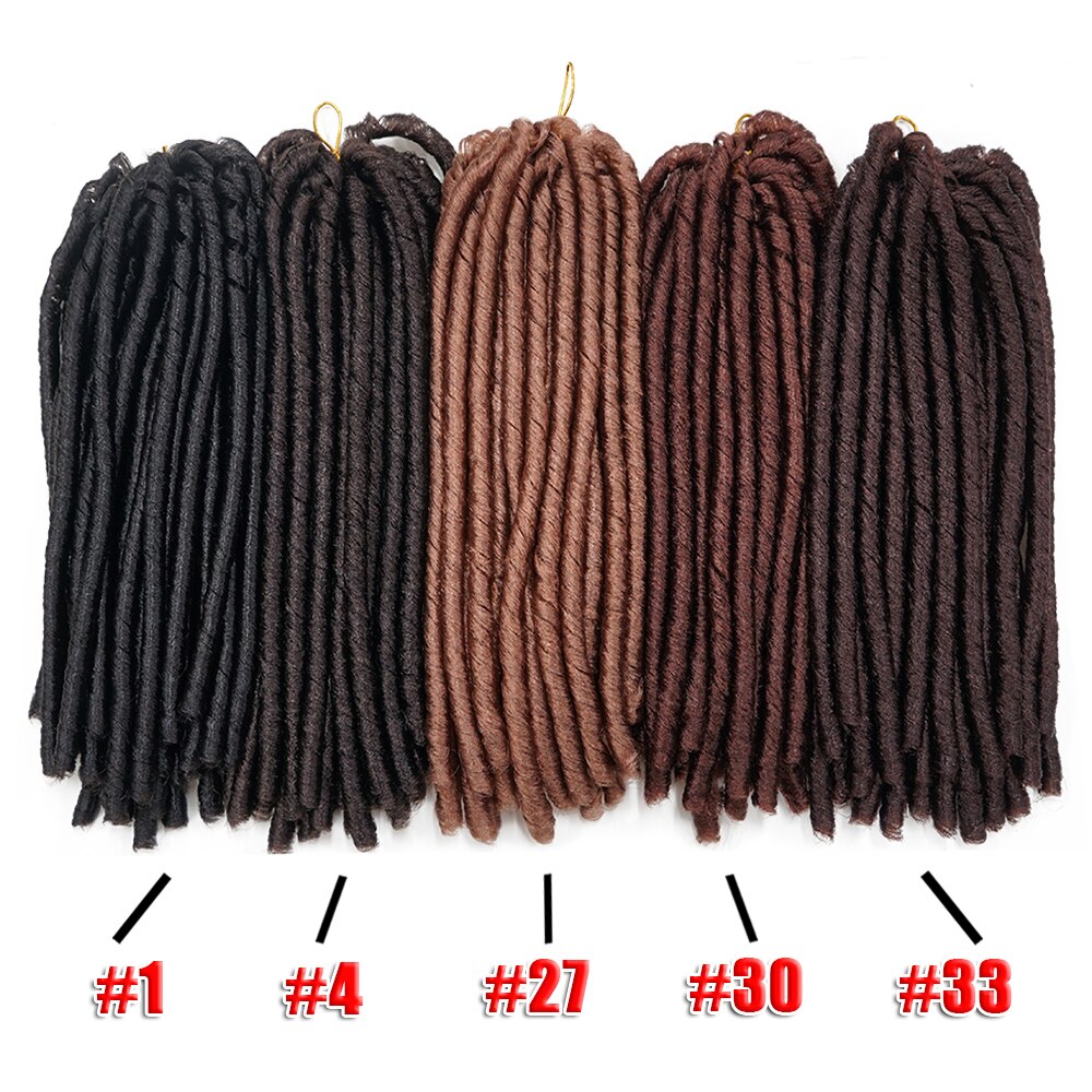 Soft Dread Locks Crochet Braids 14 inch Straight Hair Extensions 30rootsFaux Locks Crochet Braids Black Synthetic Braiding Hair