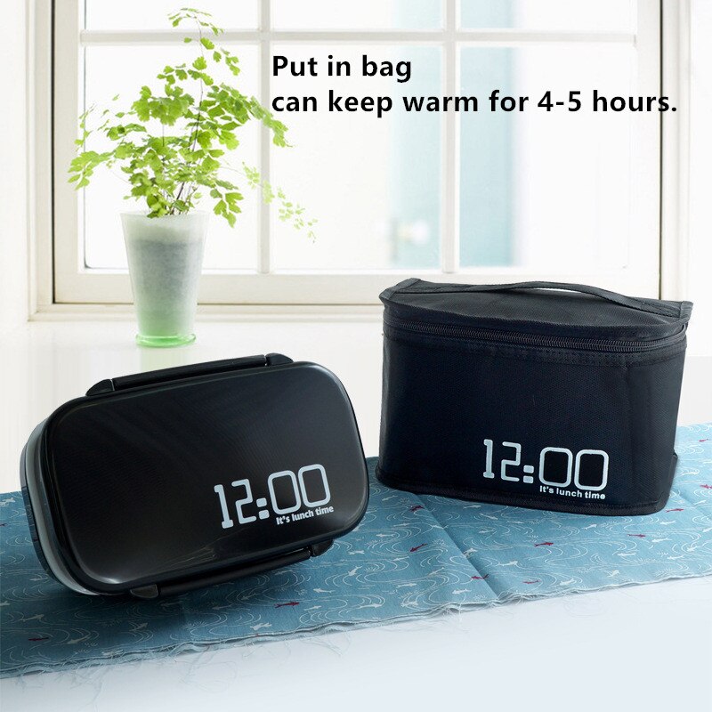 Det er frokosttid 1410ml dobbelt lag plastik madpakke mikrobølgeovn stor kapacitet frokost bento box madpakke