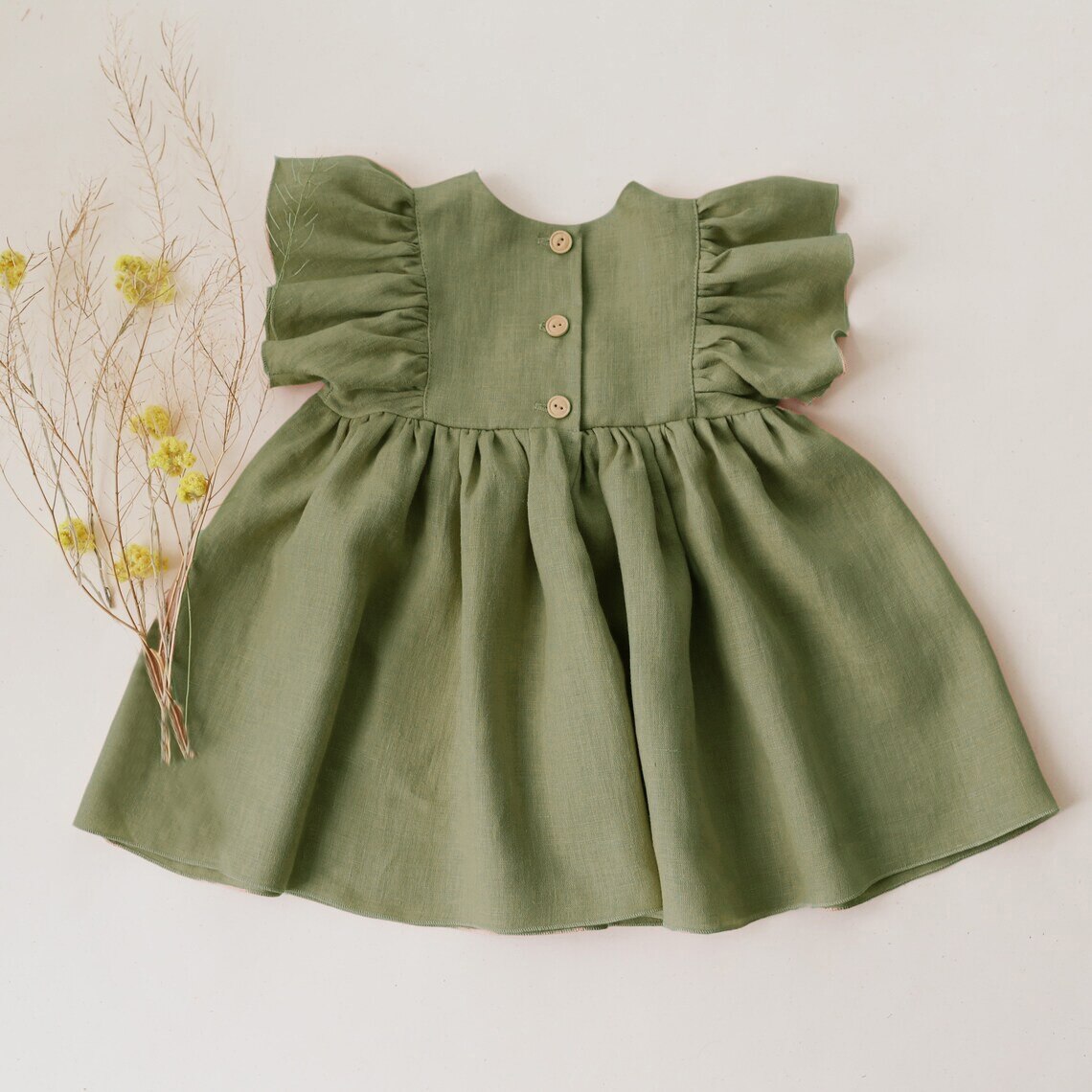 Vestido de verano para niña pequeña, ropa de algodón y lino con volantes, estilo bohemio, para playa