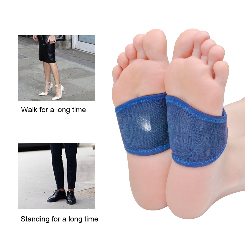 2Pcs Flat Foot Correction Protector Flat Orthotic Plantar Fasciitis Arch Support Gel Cushions Pad Heel Wrap Care Insoles Z57501