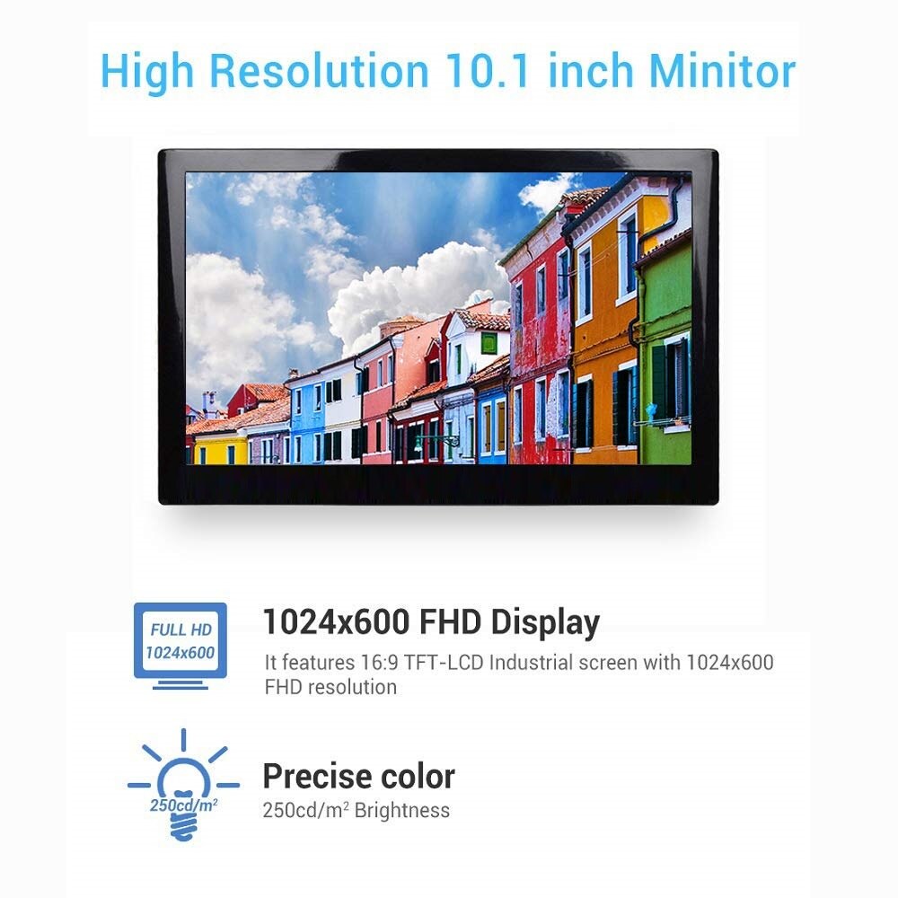 15 Inch Multi-Function LCD Monitor - 1024x768 HD Display With HDMI/VGA/AV/BNC/USB Inputs