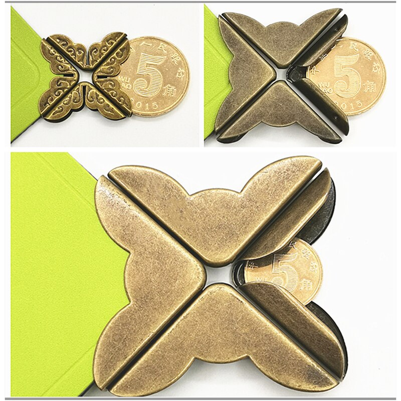 Antieke Messing Metal Book Scrapbooking Notebook Albums 'S Mappen Hoekbeschermers Brons Tone Hardware