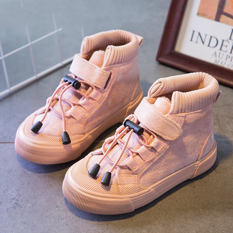 Niños zapatos de algodón niños botas terciopelo calidez niñas zapatos de invierno niños para niña invierno