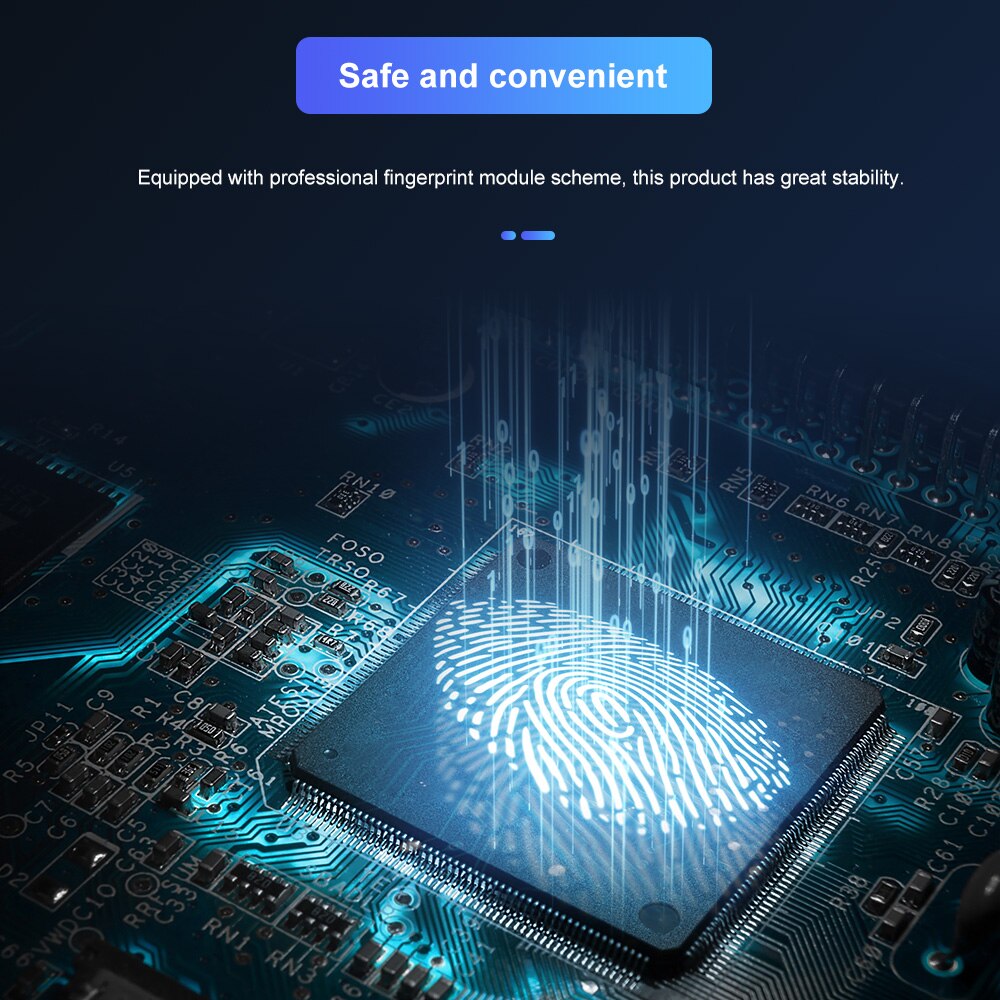 Intelligent Fingerprint Steel Ring Lock Bicycle Anti-theft Lock Highway Vehicle Steel Cable Lock Keyless USB Rechargeable