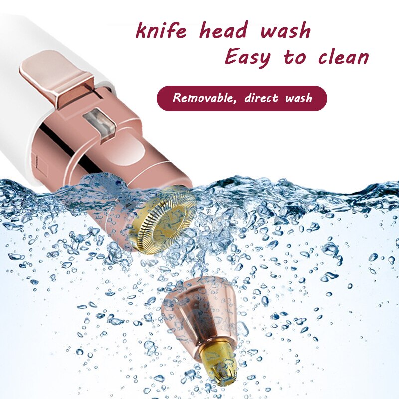 2 In 1 Elektrische Wenkbrauw Trimmer Pijnloos Epilator Vrouwen Draagbare Mini Scheerapparaat Make-Up Wenkbrauw Trimmen Wasbare