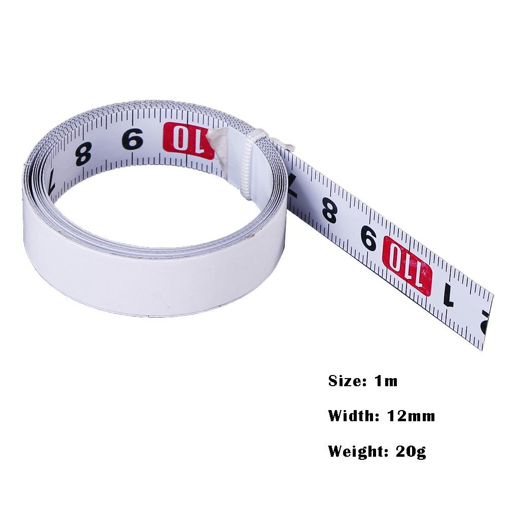Miter Track Tape Measure Self Adhesive Metric Stainless Steel Ruler Miter Scale Wear Resistant High Strength Clear Scale:  	R2L White