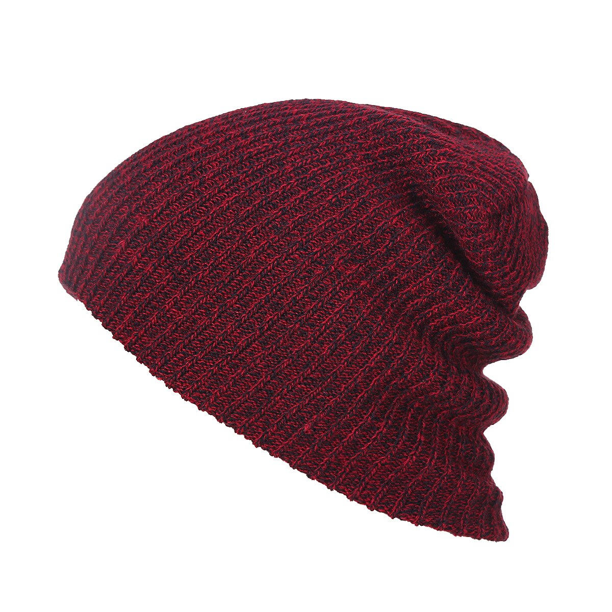 Gorros de abrigo gruesos de punto para hombre, gorro de Color liso, elástico, para primavera, otoño e invierno,: 1PCS red NMK105