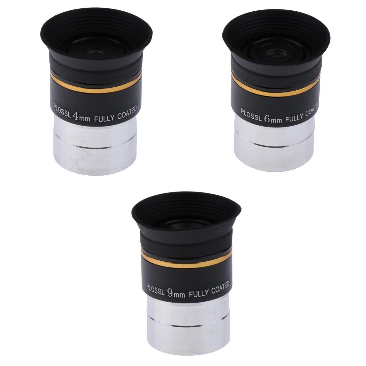 3Pc 1.25" Plossl PL Eyepiece Fully HD Coated Lens for Astronomical Telescope