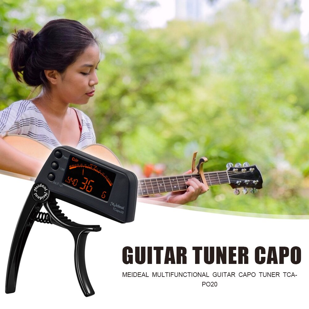 2 in 1 Acoustic Guitar Tuner Capo Bass Quick Change Tuning Clamp Tuner