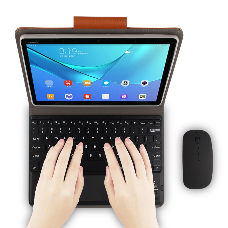 Fodral för huawei mediapad  m5 lite 10 10.1 "fodral bah 2-w09 bah 2-l09 bah 2-w19 magnetiskt löstagbart bluetooth-tangentbordsfodral