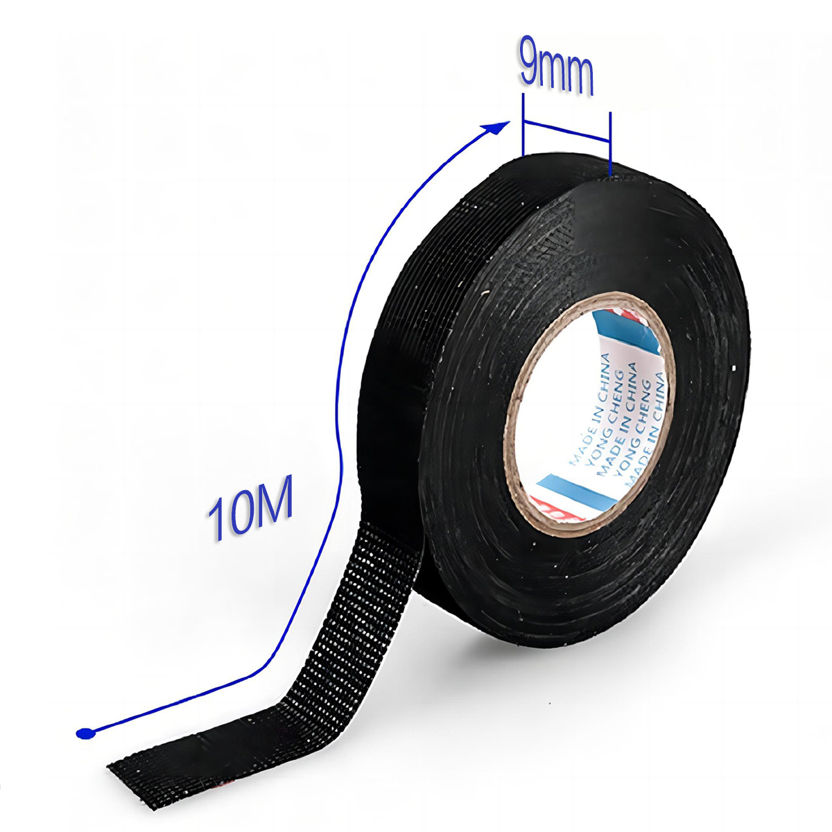 Cinta ignífuga resistente al calor, cinta adhesiva de tela para arnés de cables de coche, protección de telar de cableado, 10/15/25 metros: Negro