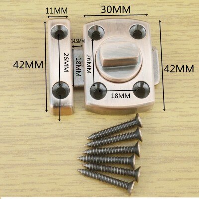 Zinc alloy Security Guard Fastener door Latches Locks for Home Safety toilet locks for interior sliding door hardware door bolts: small size / Red bronze