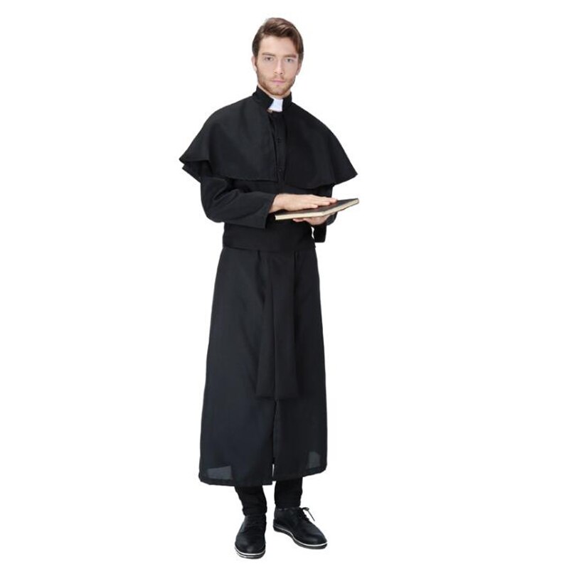 Disfraces de Cosplay para adultos, Carnaval, sacerdote, monja, túnicas largas, religiosas, piosas, católicas, prendas de Iglesia, sacerdote