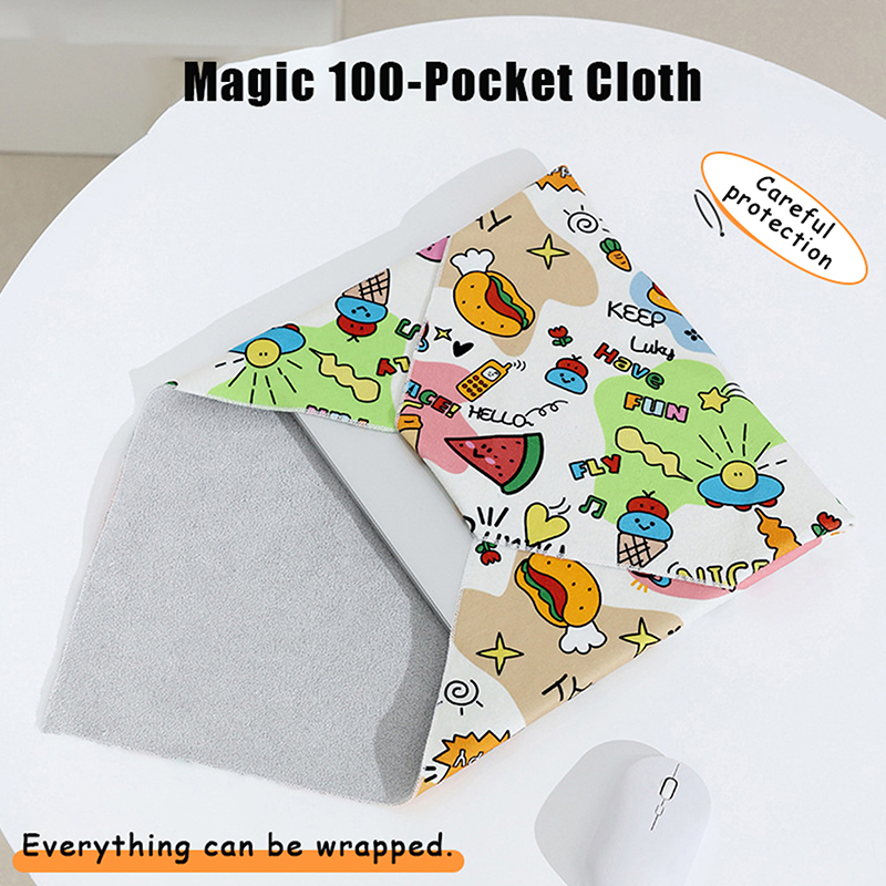 Magic Cloth Makeup Bag Camera Lens Wrapping Cloth Portable Patch Cloth Storage Bag Self-adhesive Organizer