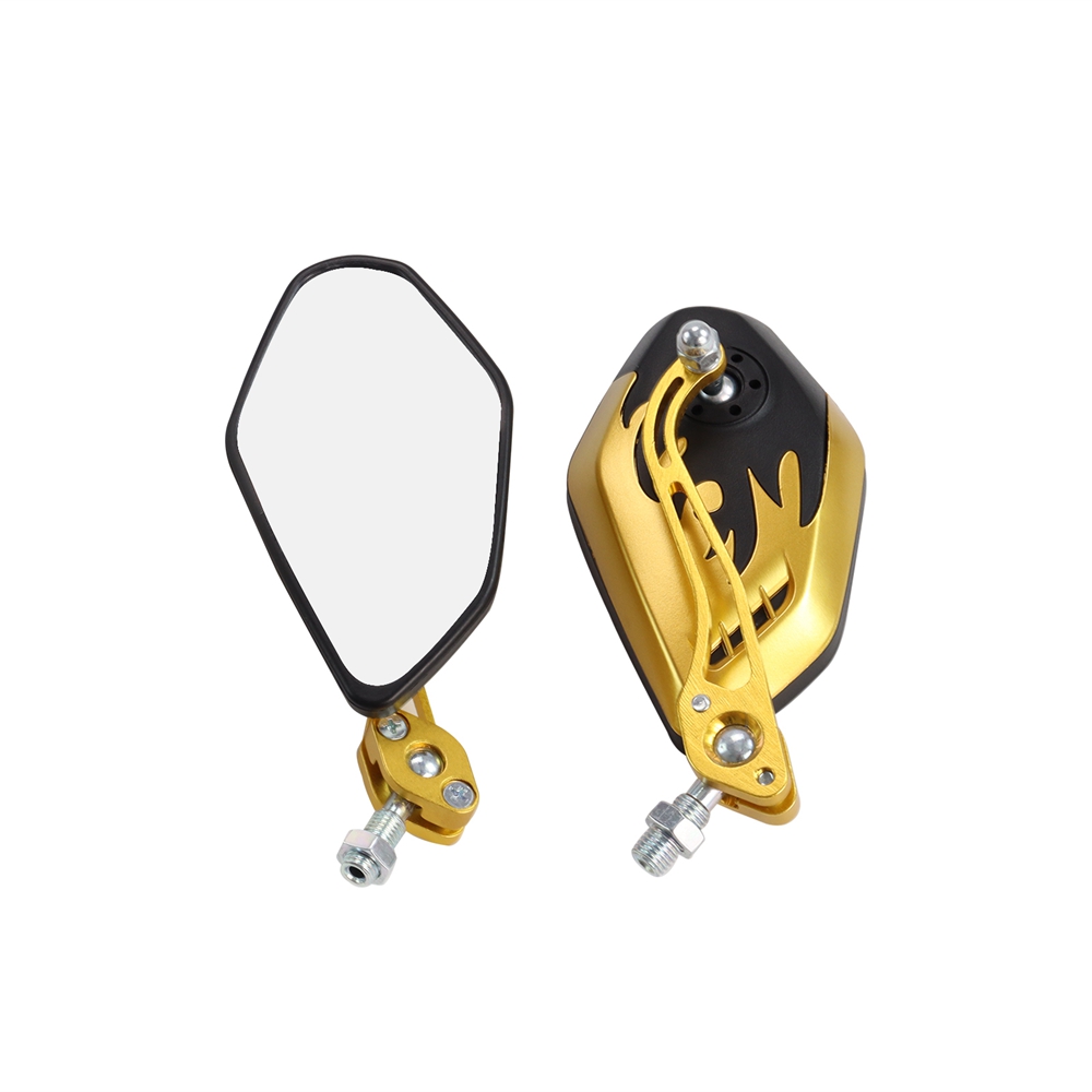 2 Stks/set 8/10Mm Aluminium Motor Scooter Motorfiets Stuur Mount Achteruitkijkspiegels: Champagne
