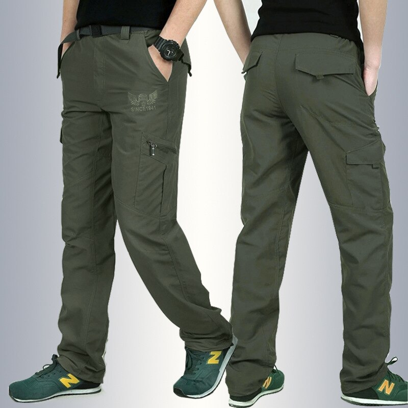 Outdoor Quick Dry Hiking Pants Men Summer Mountain Climbing Fishing Trousers Army Trekking Sport Waterproof Pants