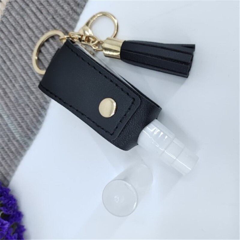30ml Hand Sanitizer fallen Mini Desinfektionsmittel Hände Tragbare Hydroalcoholic Flasche sprühen Kopf Leder fallen Gesundheit Keychain Halfter: H sprühen Kopf