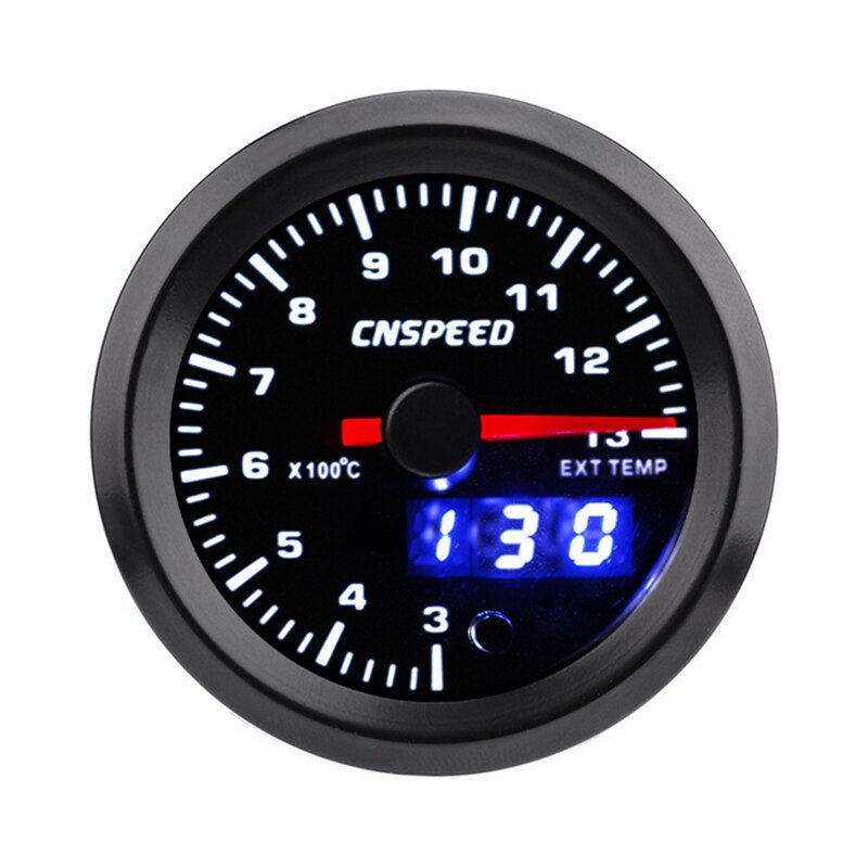 12V 52Mm/2 "7 Kleuren Led Auto Uitlaat Gas Ext Temp Gauge Universal Lcd Dual Display temperatuur Uitlaat Meter