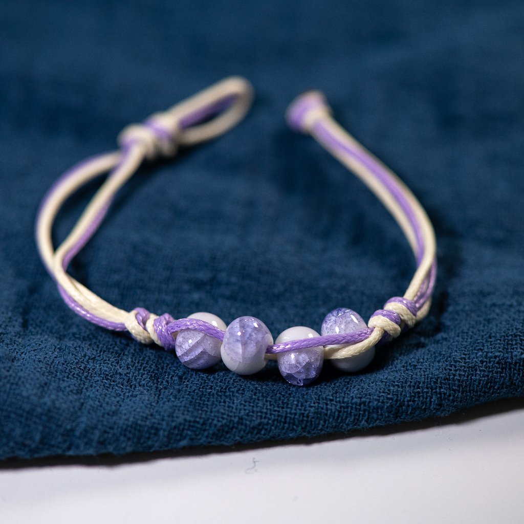 Love stone women's ceramic bracelet Female hand-woven couple small jewelry #5347: Dark Gold