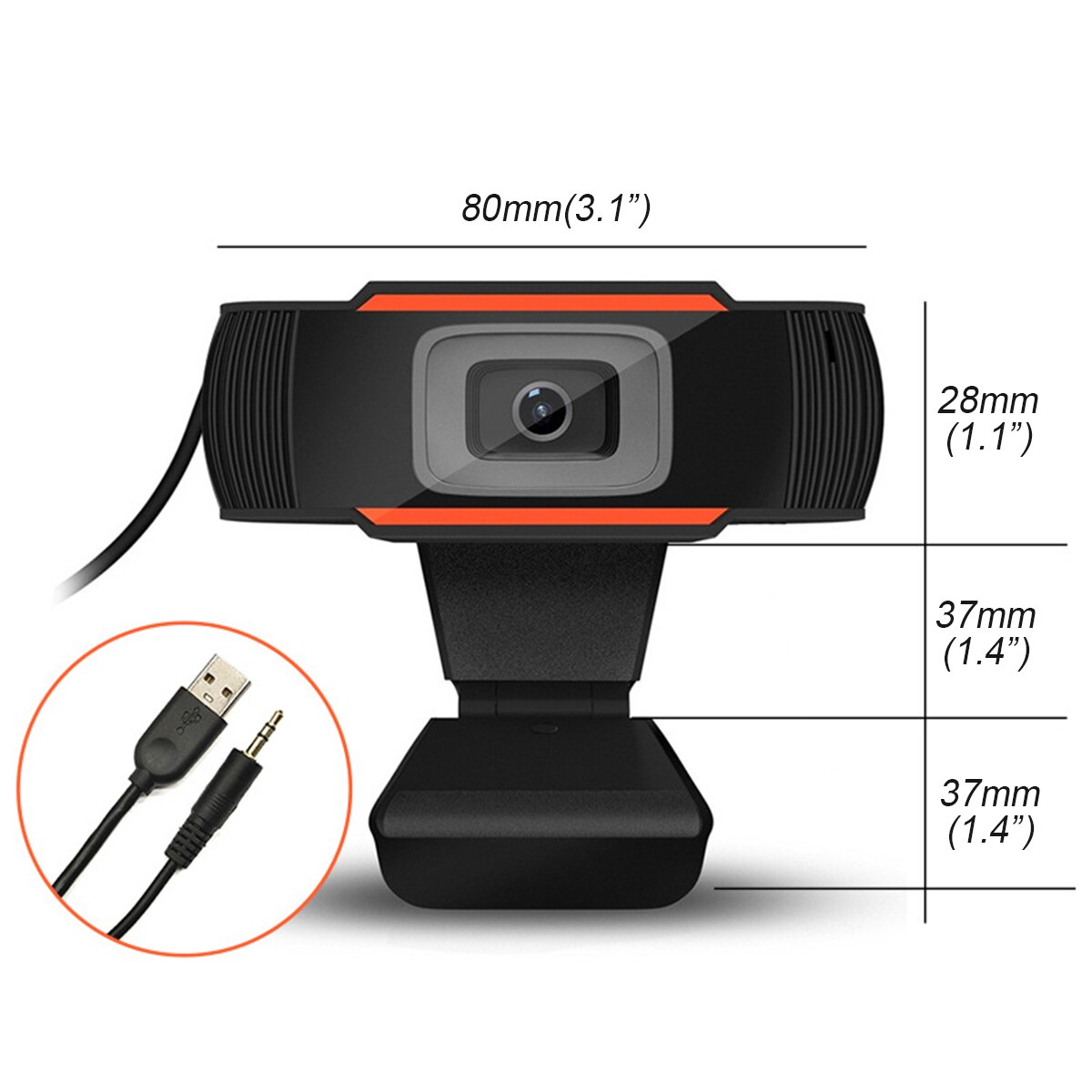 rotatable HD Webcam 720p USB Camera Video Recording Web Camera with Microphone For PC Computer Drive Free