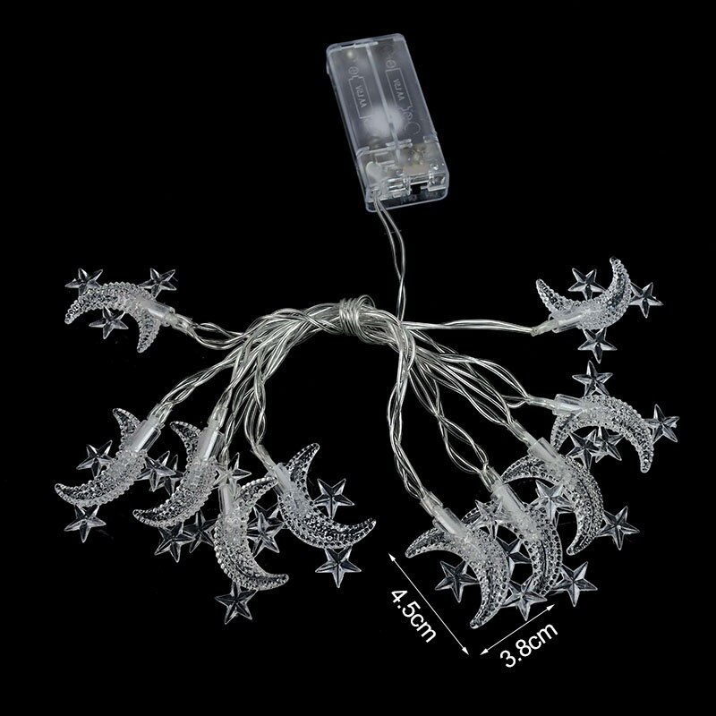 Moon Star LEd Light String Eid Mubarak Decoration for Home Ramadan Kareem Muslim Islamic Decor Hajj Mubarak Eid Al Adha