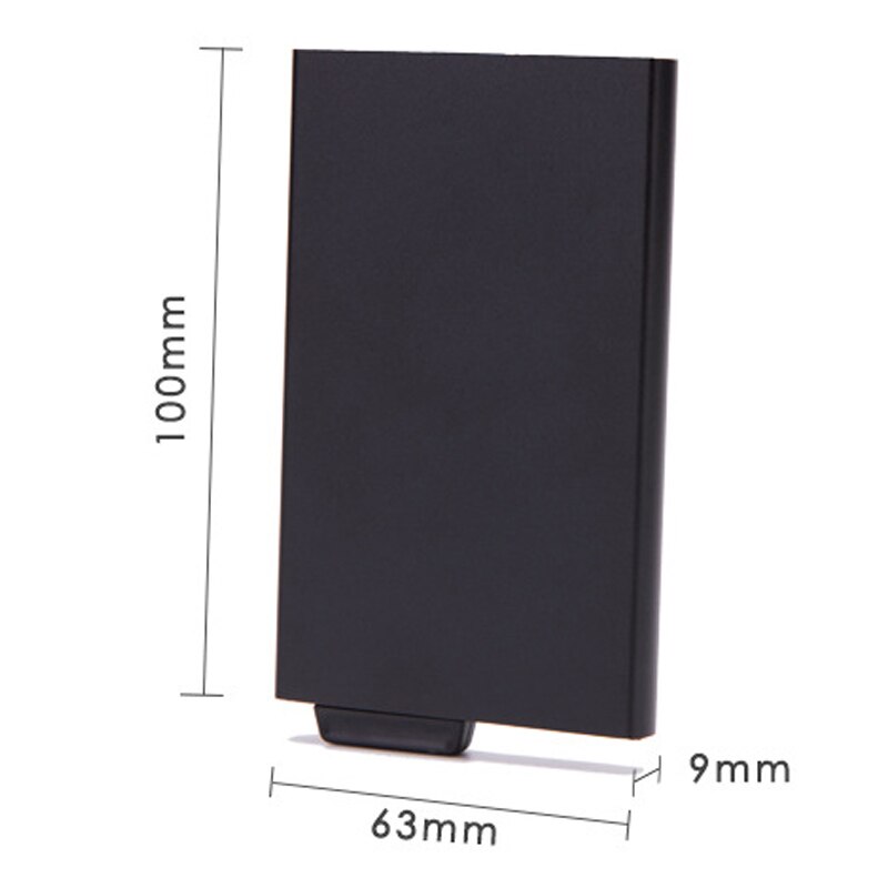 Aluminum Men Credit Card Holder Pocket Blocking Pop up Case Business RFID Wallet Travel CardHolder Black