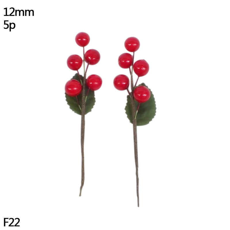 Lot de 1 assortiment de baies de cerisier | Rouge, bricolage, boîte de gâteau de mariage, couronne, décoration de noël du nouvel an: F22