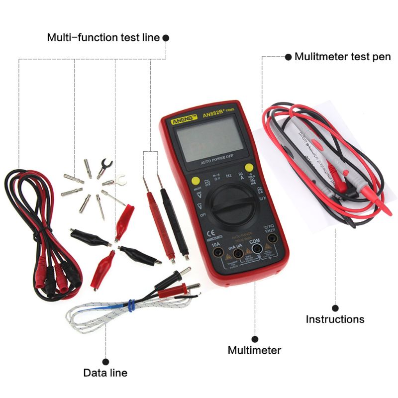AN882B+ TRUE-RMS Digital Multimeter Auto-Range 6000 counts TRMS NCV AC DC Meter