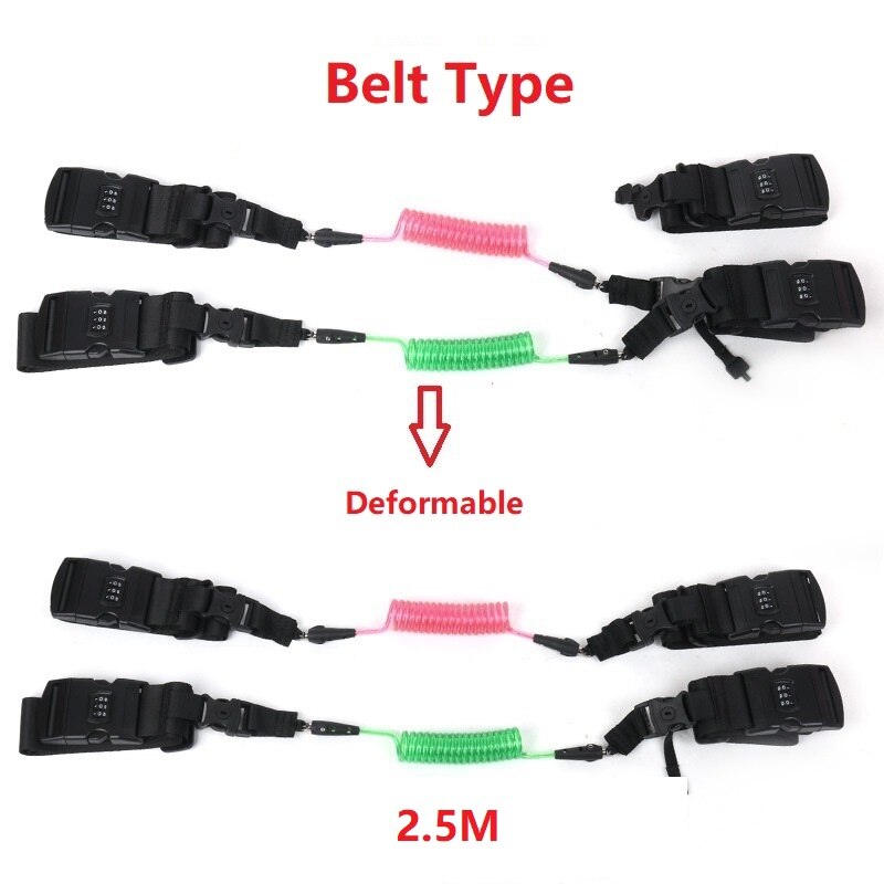 Correa de Antipérdida 2 en 1 giratoria de 360 grados para bebés, arnés de seguridad para bebés, correa para caminar, cinturón de mano para gemelos: Belt type 2.5M