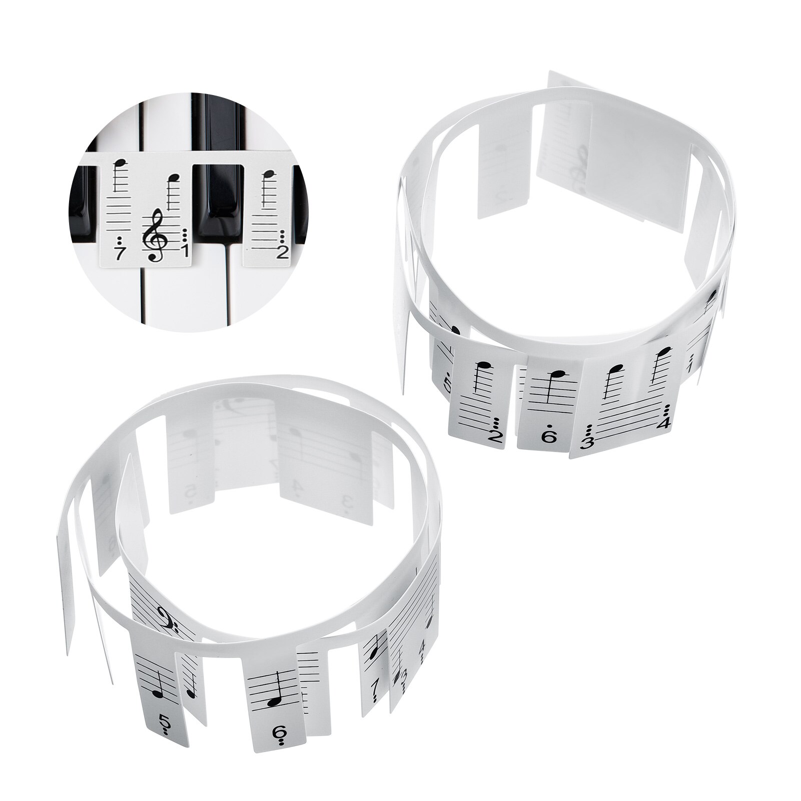 61-key Piano Note Chart Non-sticking Removable Piano Keyboard Stickers with Music Stave &amp; Numbered Musical Notation for Kids: 88-key