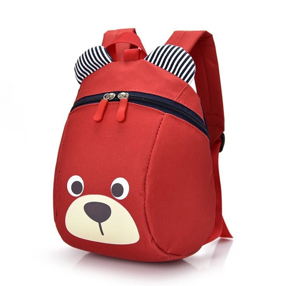 Cartoon kinder schooltassen kleuterschool jongens en meisjes 1-5 jaar oude kinderen rugzak 3d cartoon school studenten mooie beren tas: Rood