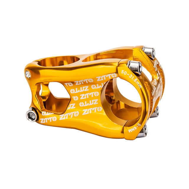 ZTTO MTB Bike Stem 50mm 31.8mm High-Strength CNC 0 Degree Rise Stems Ultralight Stem for XC AM FR Enduro Mountain Bike Bicycle: Gold