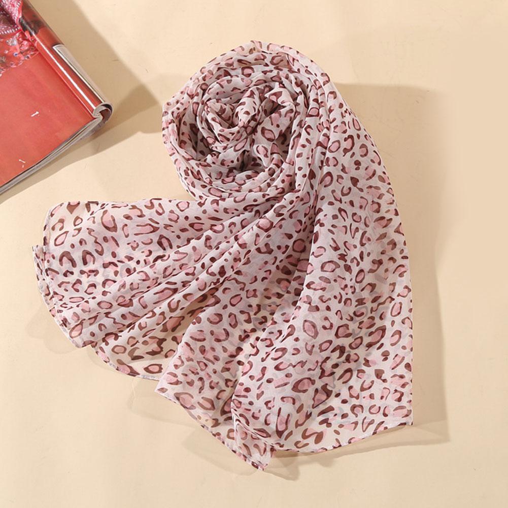 Mode Luipaard Gedrukt Sjaal Voor Vrouwen Lange Brede Chiffon Sjaals Moslim Kostuums Accessoires Lente Zomer Dame Hijab Wraps