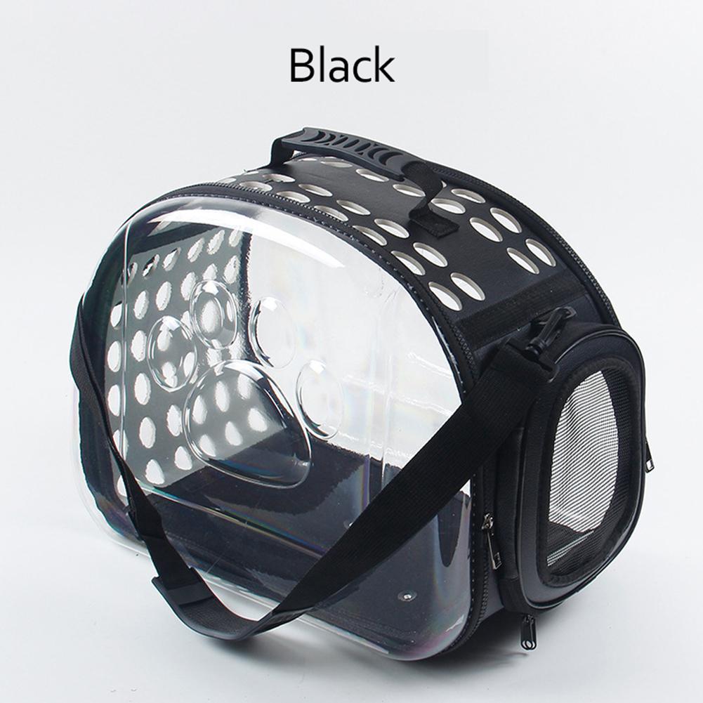 TPFOCUS Portable Transparent Pet Bag Cage with Breathable Holes for Outdoor Cats Dogs Use Footprint Transparent Package: black / 42x28x32cm