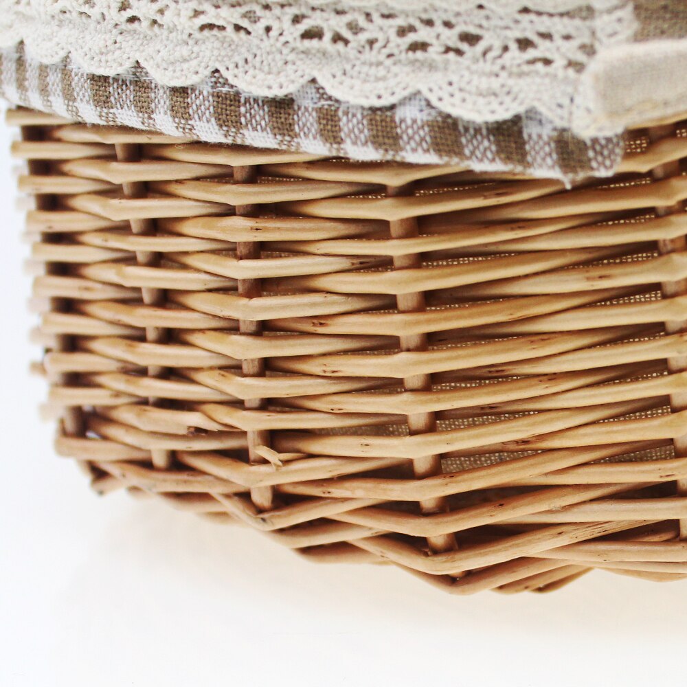 2PCS hand-made wicker storage basket set flower storage vase home collection organize basket