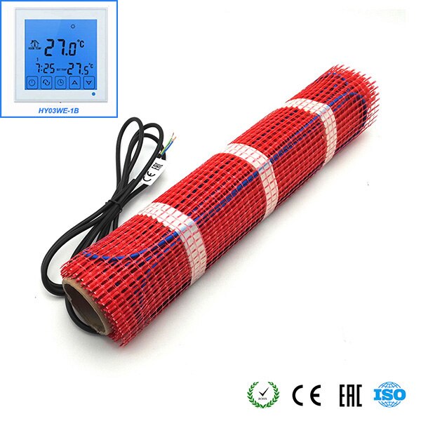 Minco heat 2m x 50cm laatan alla sementin lämmin lattialämmitysmatto 230v 150w:  hy03we-1b: n kanssa