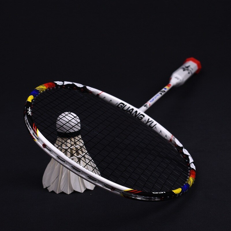 2022 8U Badminton Racket Carbon Fiber Racket Offensive and Defensive Single Shot Lightweight Racket with Bag: F