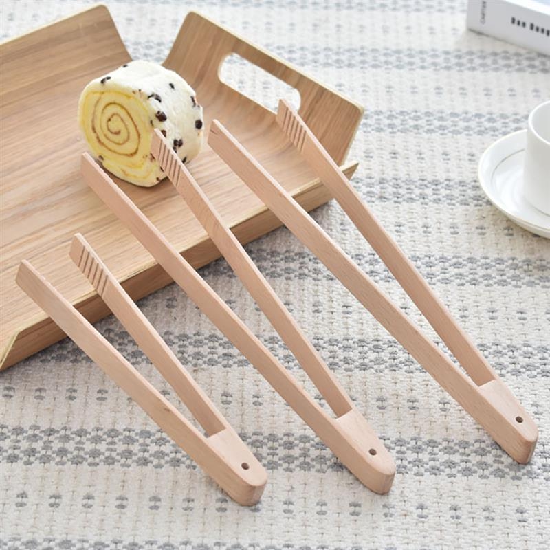 Pinzas de madera para comida, utensilios de cocina para Buffet, pinza para pan anticalor, pinza para pastelería, utensilios de cocina para barbacoa