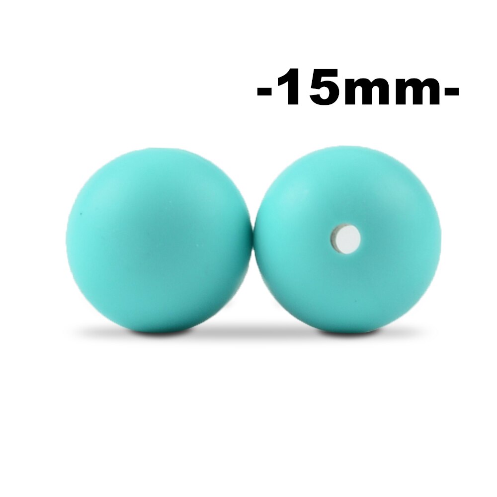 100Pcs/lot 15MM Round Shape Silicone Beads Food grade silicone Bpa free For Keychain Necklace Accessories for making jewelry: khaki