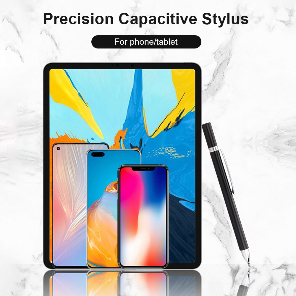 Disc Stylus Pen Touch Screen Disc Stylus Pen Capacitieve Touchscreen Stylus Zilver Magnetische Clip + Magnetische Cap