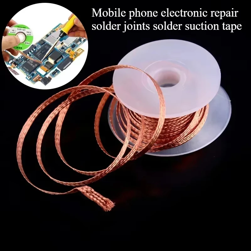 Desoldering Braid Tape Copper Solder Wire Soldering Wick Tin Solder Removal Braid Welding Wire Repair Tool 1.5-3.5mm
