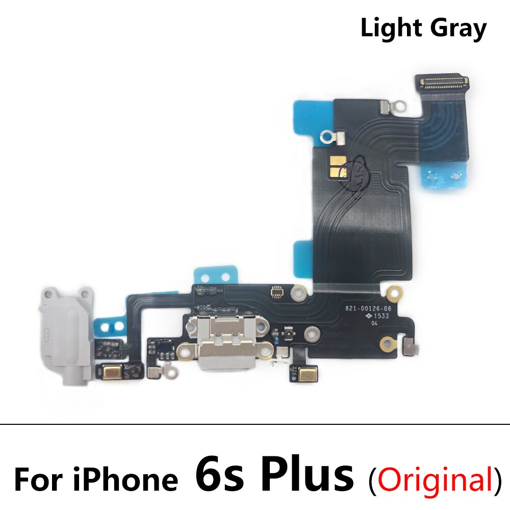 100% nuovo originale per IPhone 6 6S 7 Plus caricatore USB porta di ricarica connettore Dock scheda microfono cavo flessibile ricarica rapida: 6s Plus LightGrayOri
