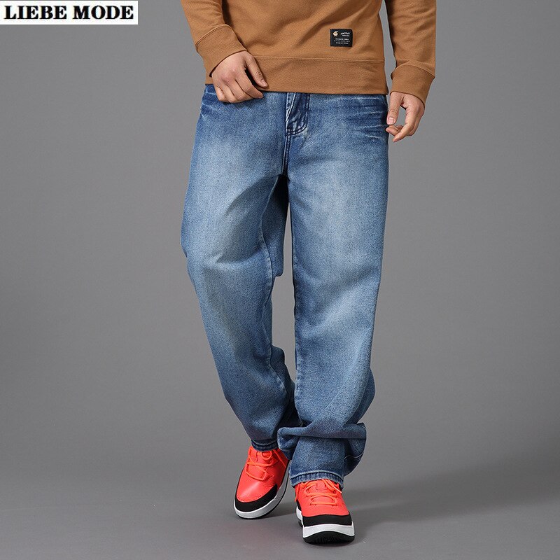 Mannen Hip Hop Wijde Pijpen Baggy Jeans Broek Voor Mannen Streetwear Jeans Bell Bottoms Harajuku Plus Size Losse Rechte denim Broek: 46